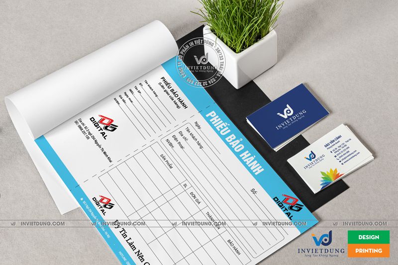 Mẫu phiếu bảo hành cửa hàng điện tử DG Digital