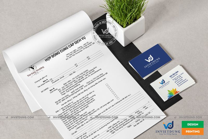 Hóa đơn hợp đồng cung cấp dịch vụ cưới hỏi Thái Song