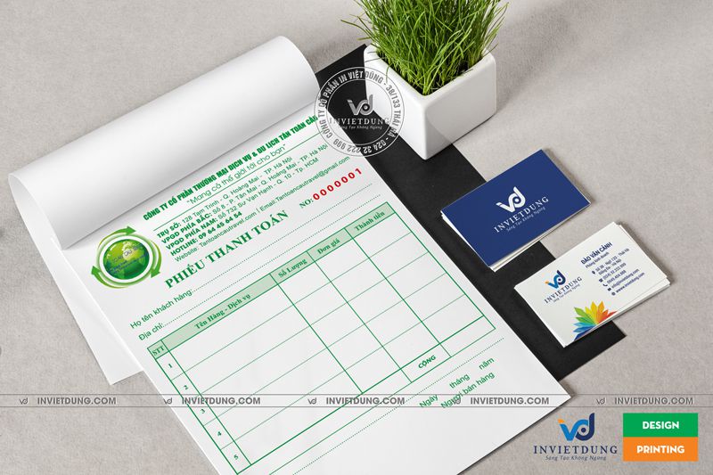 Mẫu phiếu thanh toán A6 công ty du lịch Toàn Cầu