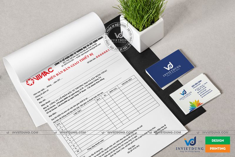 Mẫu biên bản bàn giao thiết bị của công ty xây dựng Vinac