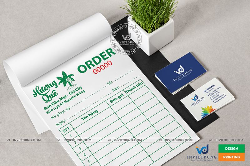 Mẫu order nhà hàng Hương quê
