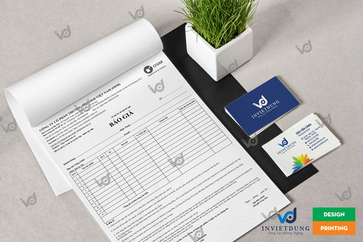 Mẫu phiếu báo giá của công ty thiết bị bếp và gia dụng cao cấp OSM