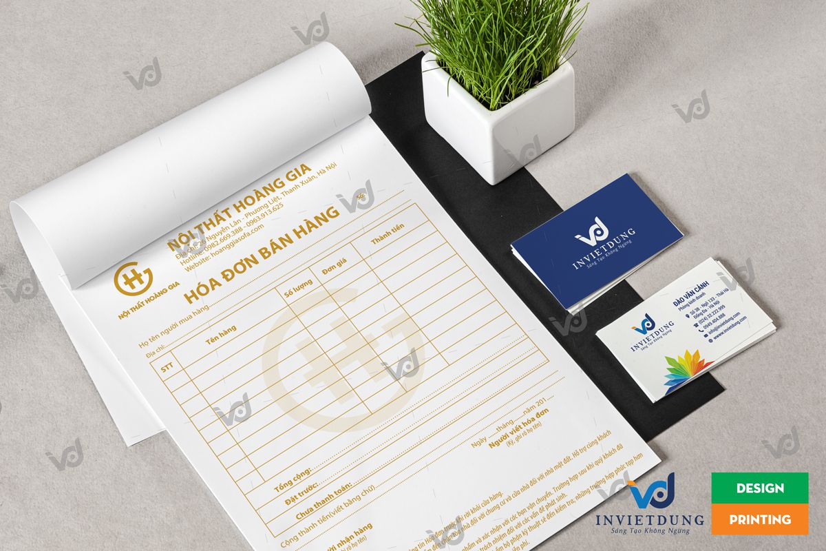 Hóa đơn bán lẻ cửa hàng nội thất Hoàng Gia