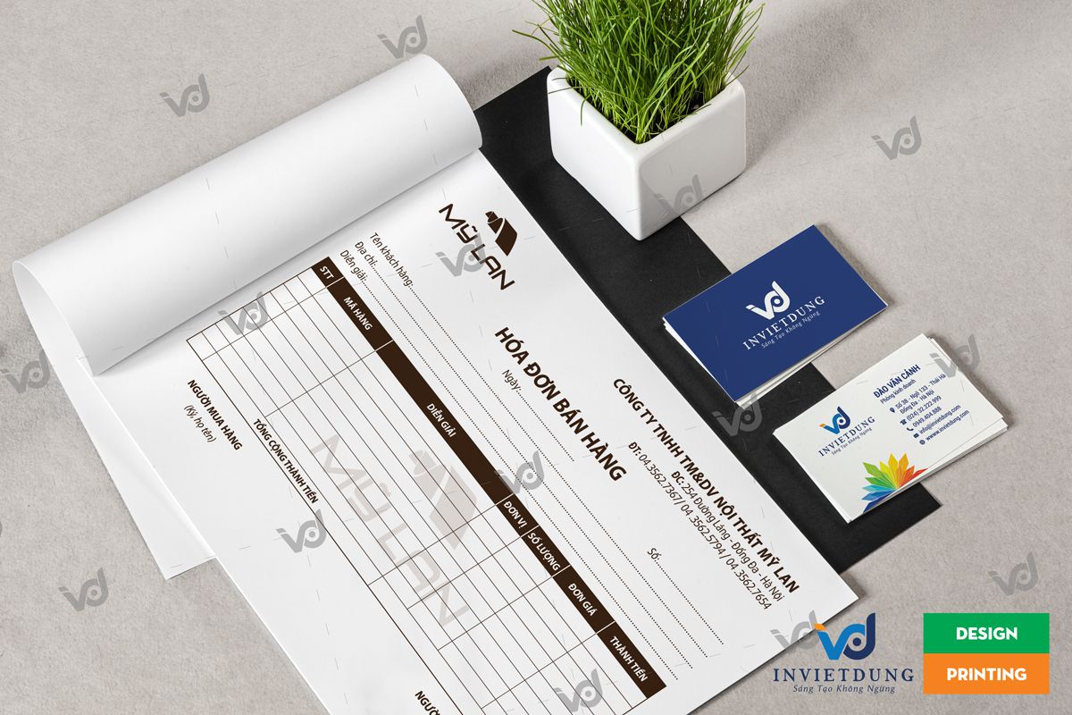 Hóa đơn bán hàng công ty nội thất Mỹ Lan