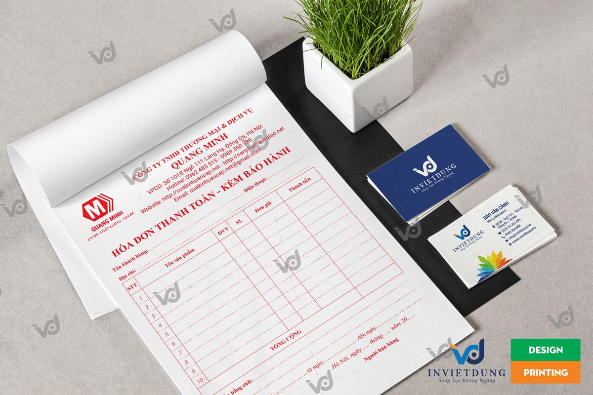 Mẫu hóa đơn thanh toán kiêm bảo hành của cửa hàng cửa kính cao