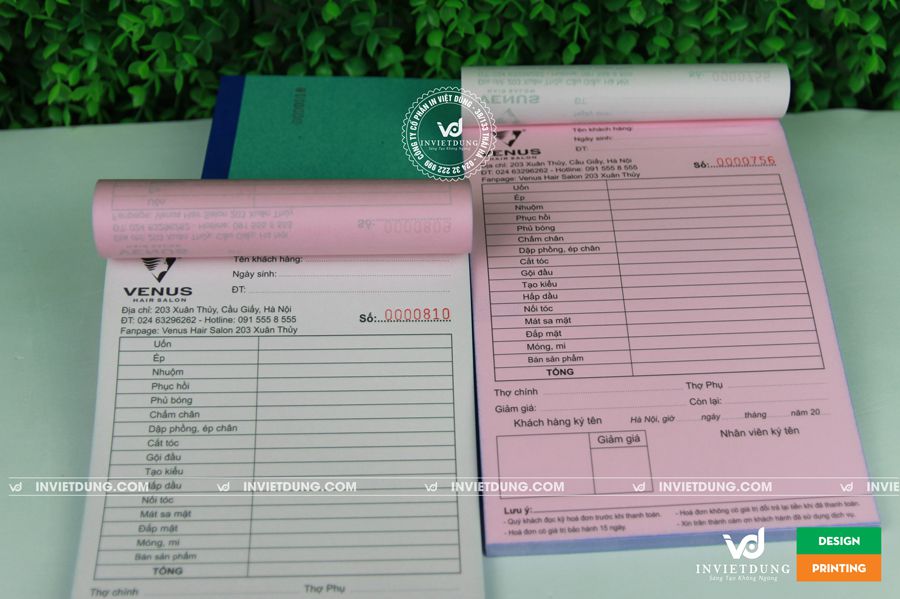 In phiếu thu cửa hàng tóc