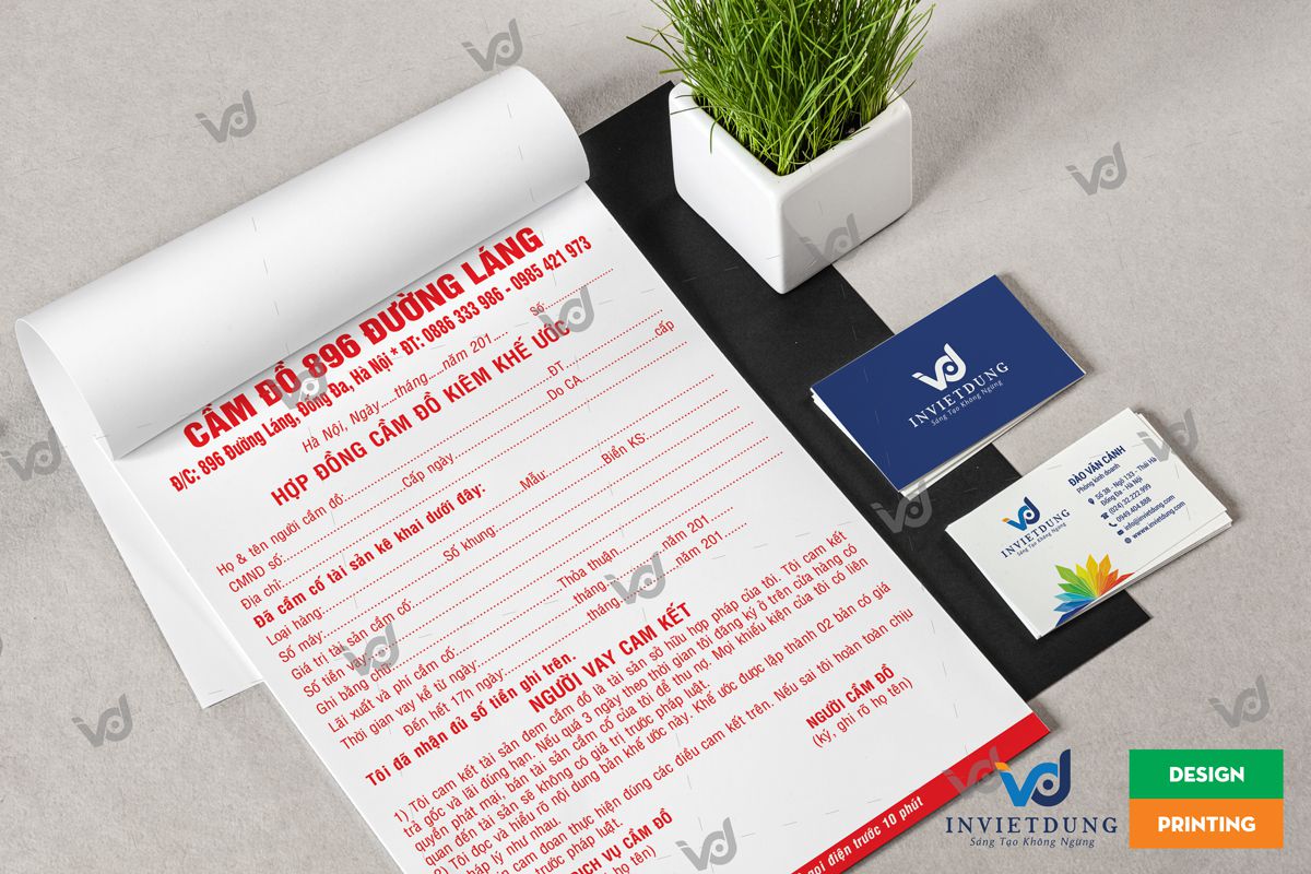 Mẫu hóa đơn hợp đồng cầm đồ kiêm khế ước
