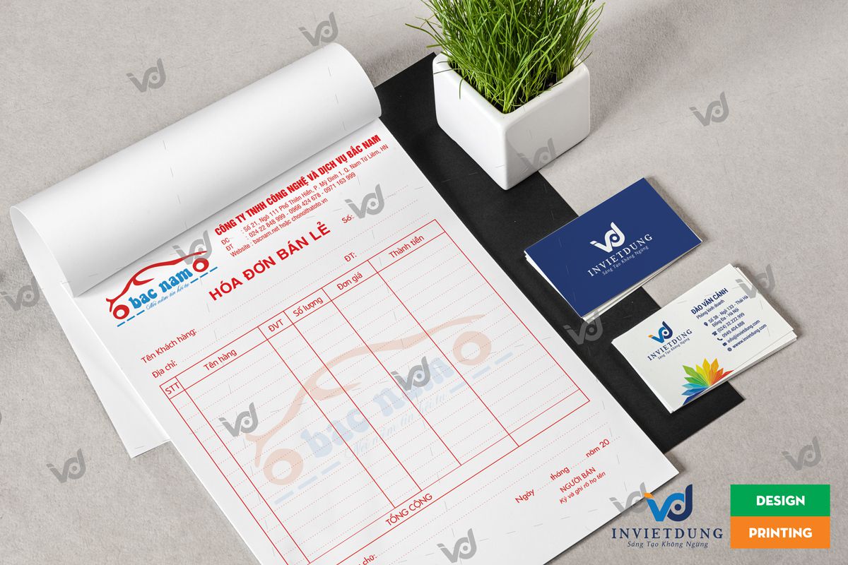 Thiết kế hóa đơn bán lẻ công ty dịch vụ oto