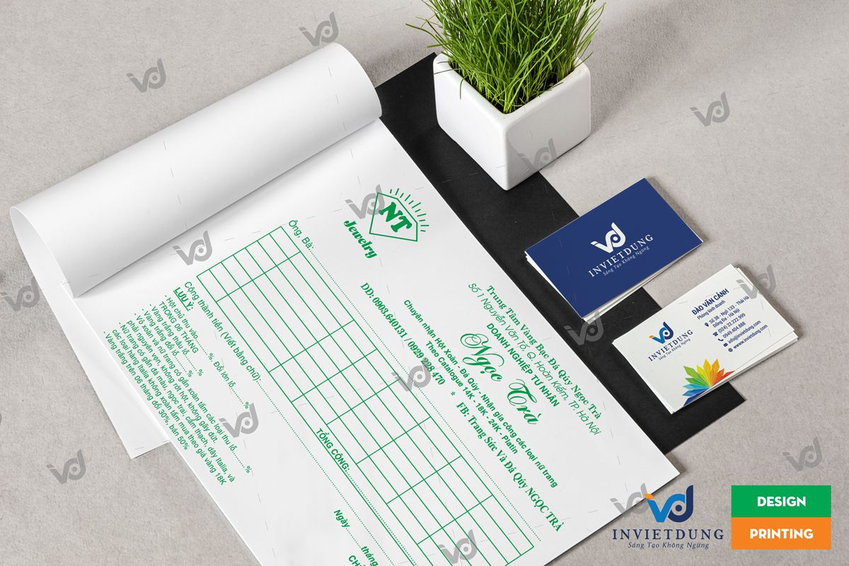 Hóa đơn bán lẻ cửa hàng vàng bạc đá quý Ngọc Trà