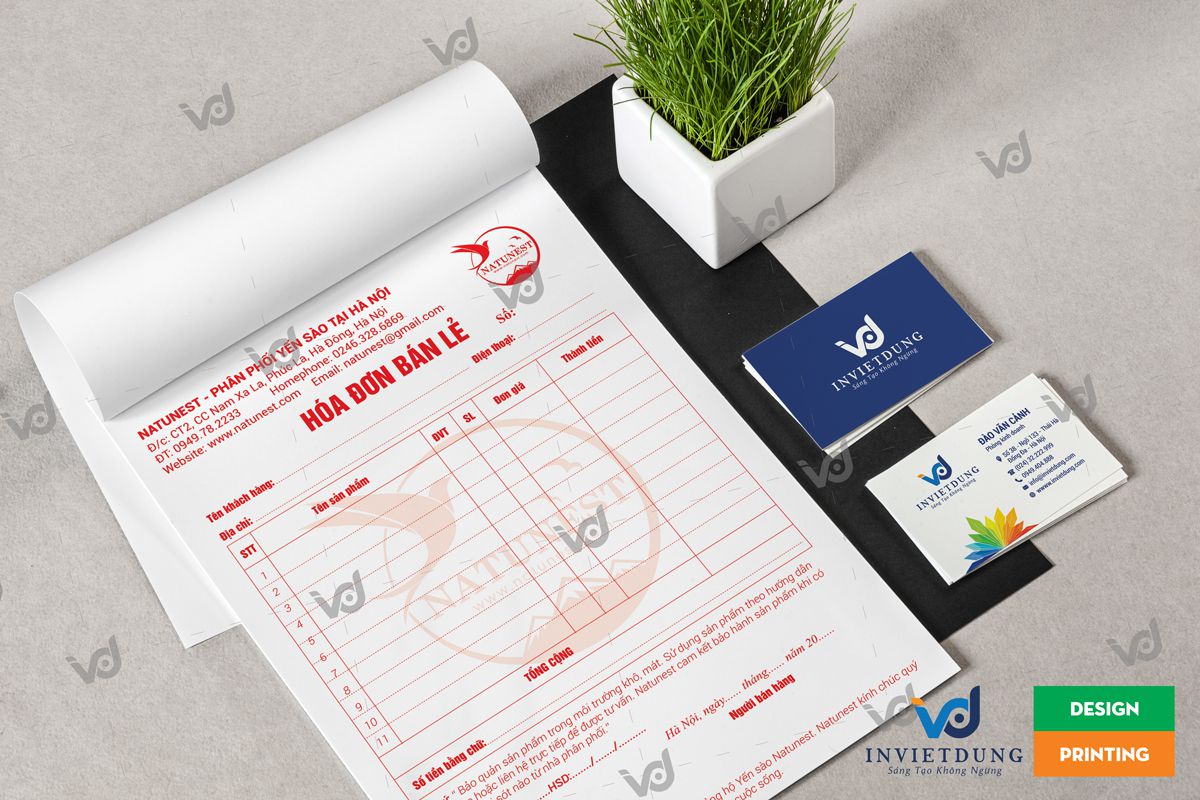 In hóa đơn bán lẻ cho cửa hàng yến sào tại Hà Nội