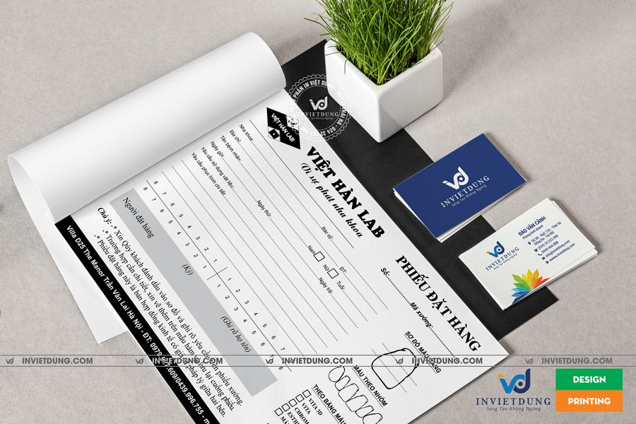 Mẫu hóa đơn phiếu đặt hàng của Việt Hàn Lab