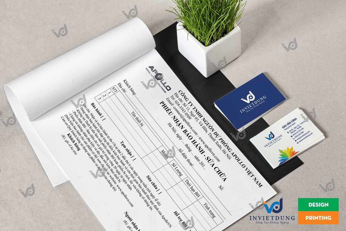 In phiếu nhận bảo hành sửa chữa