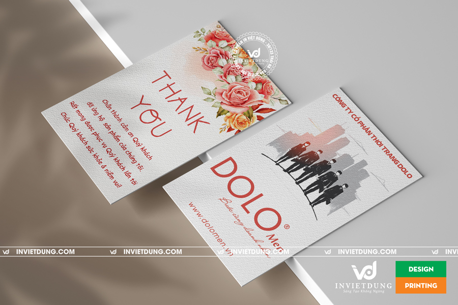 Mẫu thiệp cảm ơn khách hàng cho công ty cổ phần thời trang DOLO