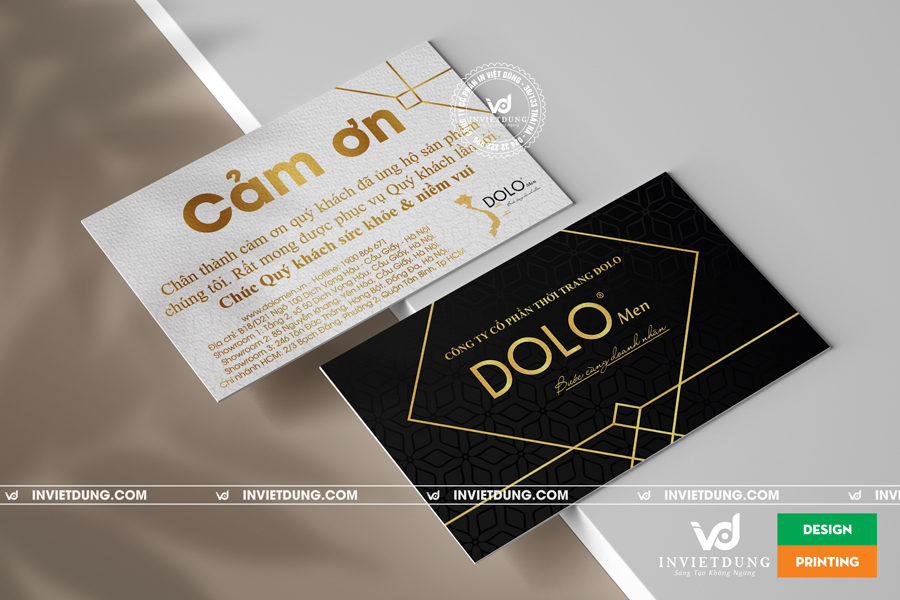 Mẫu thiệp cảm ơn cho công ty cổ phần thời trang DOLO