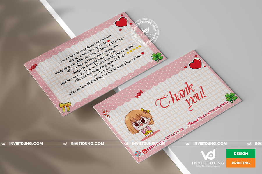 Mẫu thiệp thank you dễ thương
