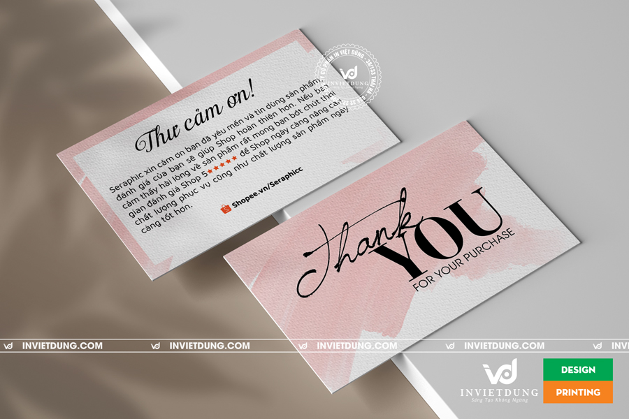 In card cảm ơn khách hàng đẹp và độc đáo
