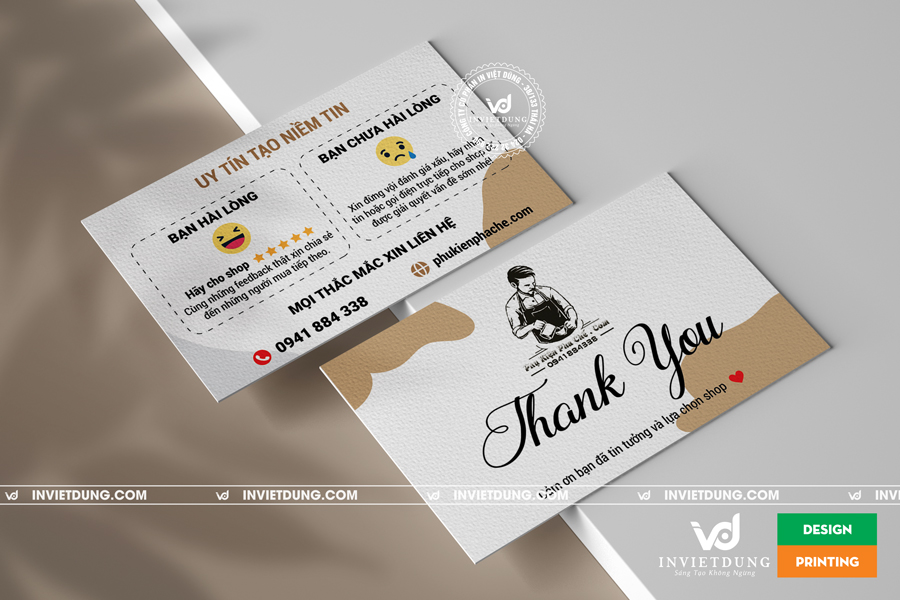 Mẫu thiệp cảm ơn cho shop phụ kiện pha chế