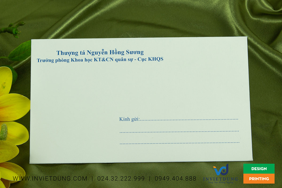 In phong bì cá nhân đơn giản dành cho trưởng phòng cơ quan