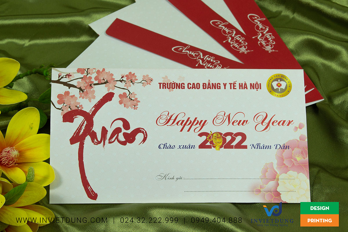 Mẫu phong bì năm mới Trường cao đẳng y tế Hà Nội
