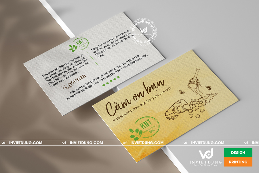 In thẻ cảm ơn khách hàng sang trọng