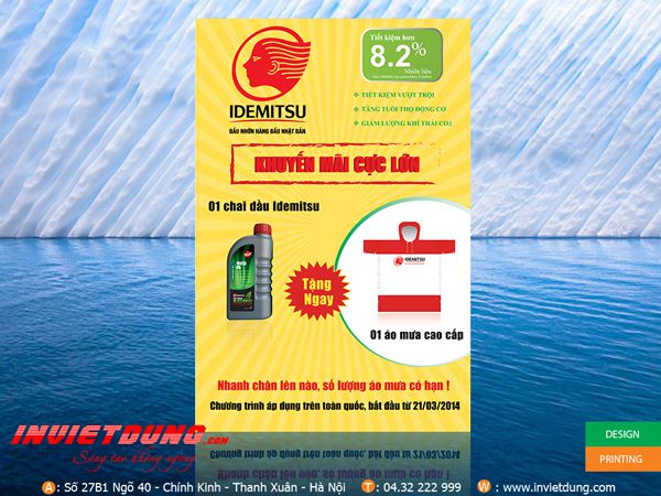 Mẫu poster đẹp In poster quảng cáo cho dầu nhớt IDEMITSU