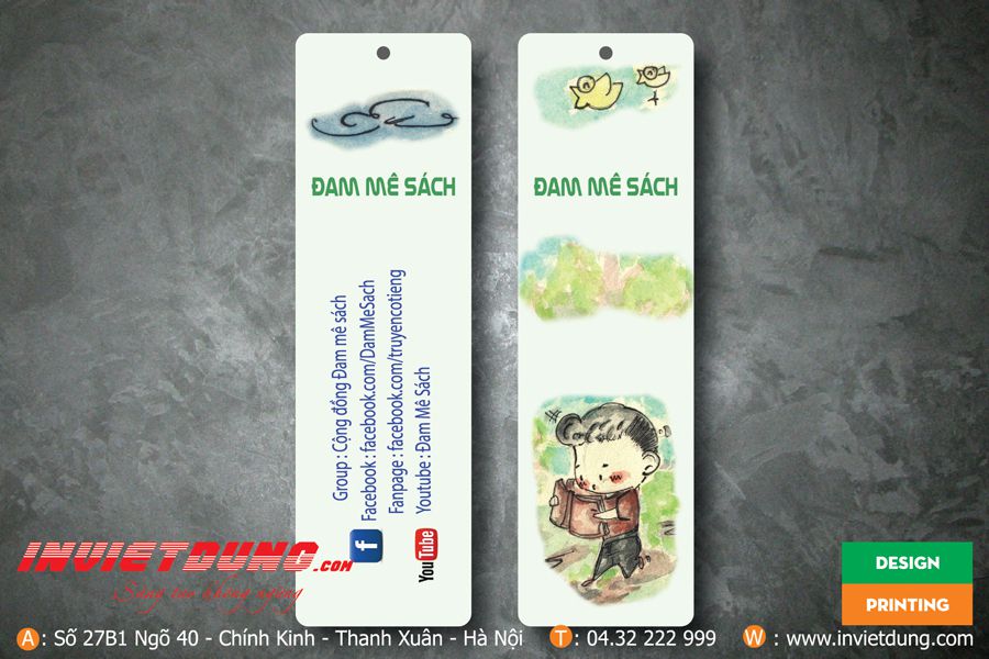 Mẫu tag giá chữ nhật hiệu sách