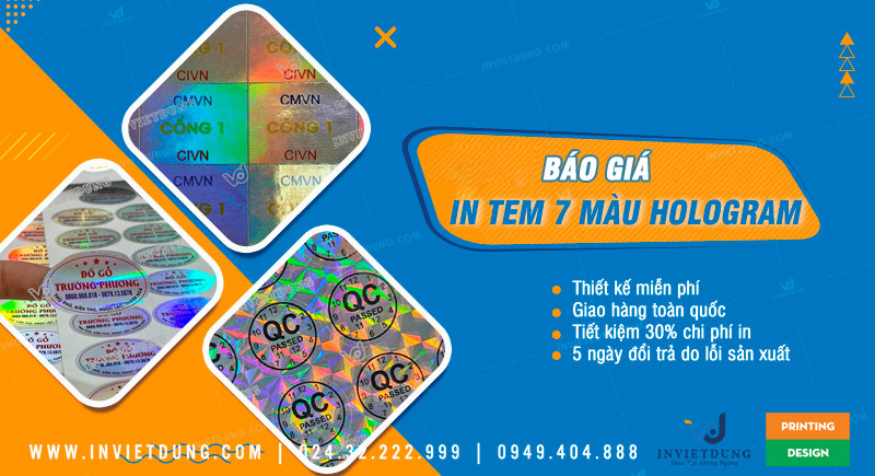 Báo giá in tem 7 màu hologram tại Hà Nội