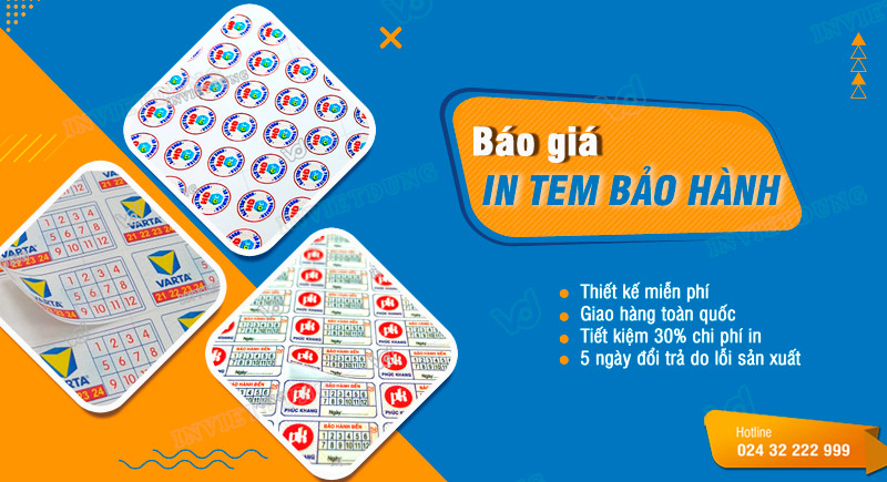 Báo giá in tem bảo hành, tem vỡ tại Hà Nội