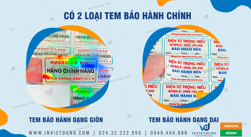 2 loại tem bảo hành chính hiện nay