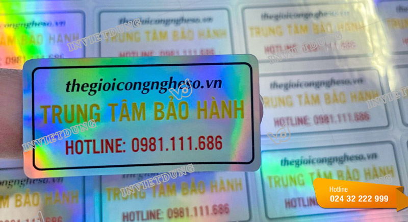 In tem 7 màu bảo hành đẹp và ấn tượng