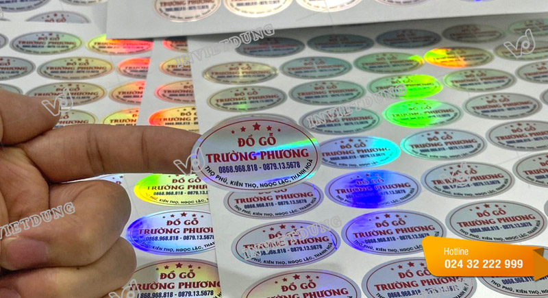 Mẫu tem hologram cho cửa hàng đồ gỗ Trường Phương