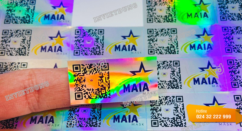 In tem niêm phong 7 màu ấn tượng ho cửa hàng MAIA MASK