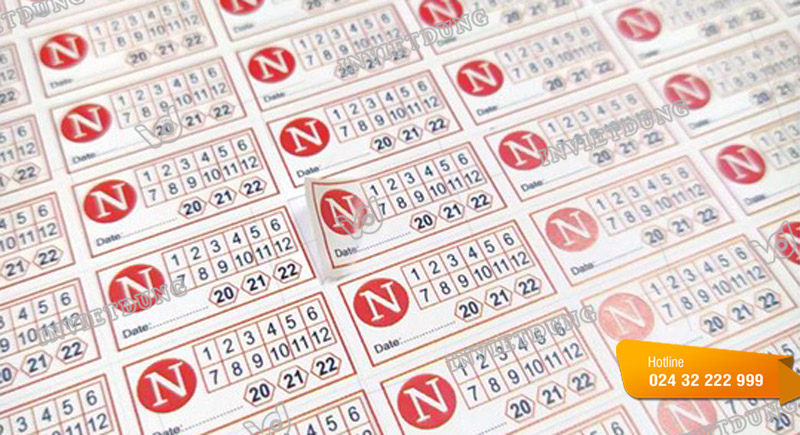 In tem bảo hành hình chữ nhật do In Việt Dũng thực hiện