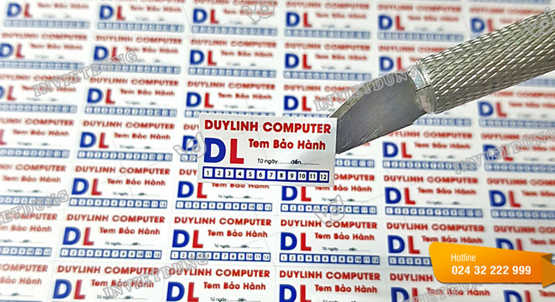 Mẫu tem vỡ bảo hành đẹp sắc nét cho Duy Linh Computer