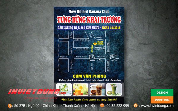 Tờ rơi clb Bida, Mẫu tờ rơi quảng cáo clb Billard đẹp