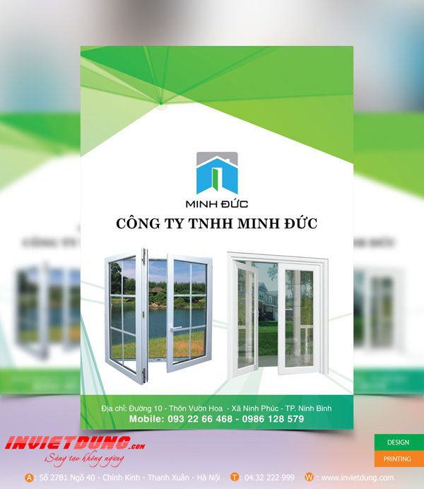 Mẫu tờ rơi Cửa kính Khung nhôm Minh Đức