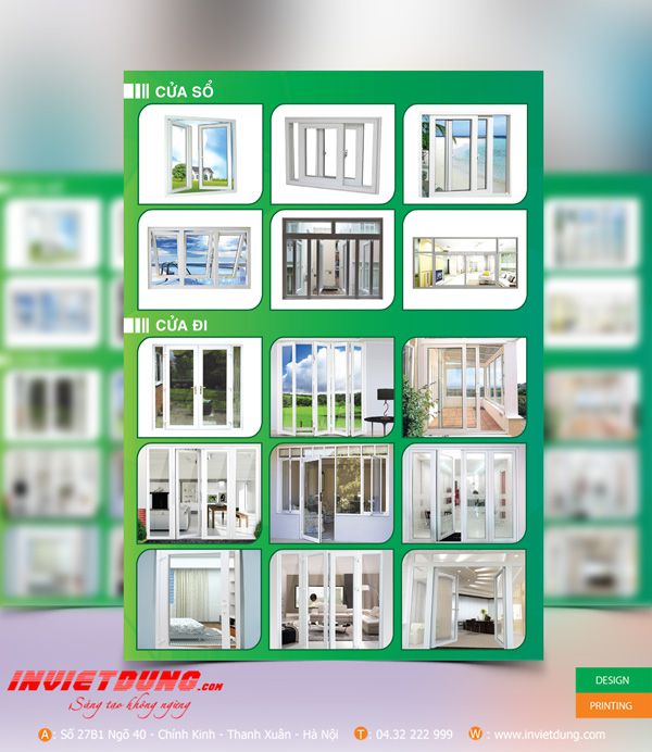 tờ rơi của kính khung nhôm
