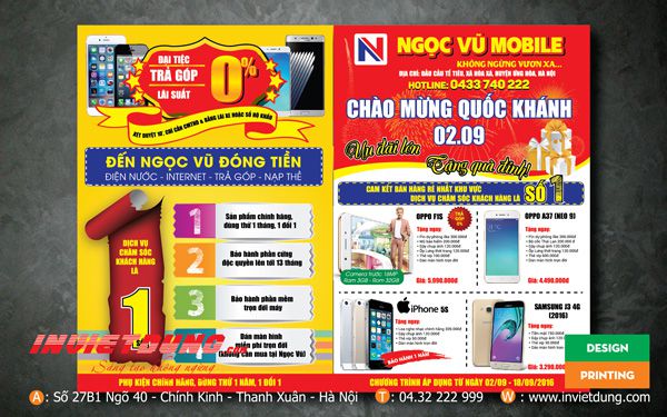 Tờ rơi điện thoại ngọc vũ