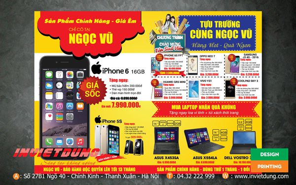 Mặt sau tờ rơi điện thoại A3 ngọc vũ