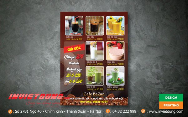 Tờ rơi khai trương quán cafe, in tờ rơi khai trương quán cafe
