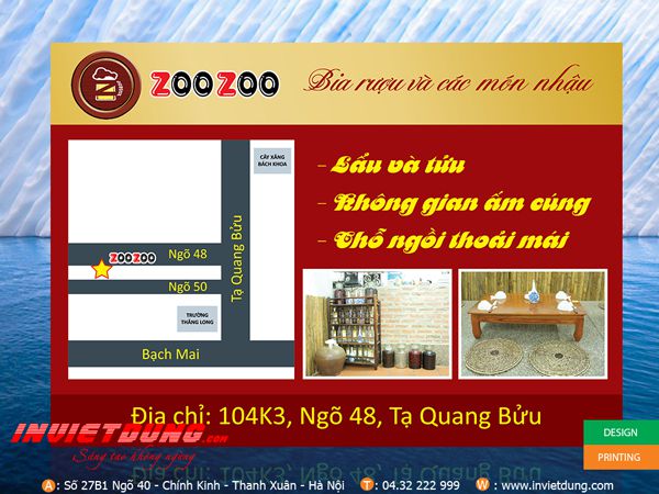 Tờ rơi nhà hàng ZOO ZOO Tờ rơi quảng cáo nhà hàng tiệc cưới BBQ