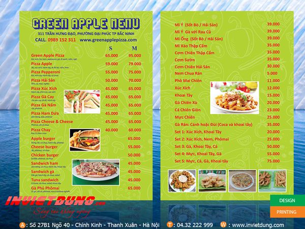 Tờ rơi nhà hàng PIZZA - Đồ ăn nhanh Mẫu thiết kế menu nhà hàng Pizza đẹp ấn tượng