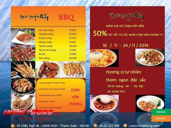 Tờ rơi quảng cáo nhà hàng BBQ Mẫu tờ rơi quảng cáo quán ăn