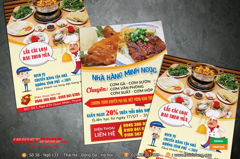 Mẫu tờ rơi A5 nhà hàng, quán lẩu