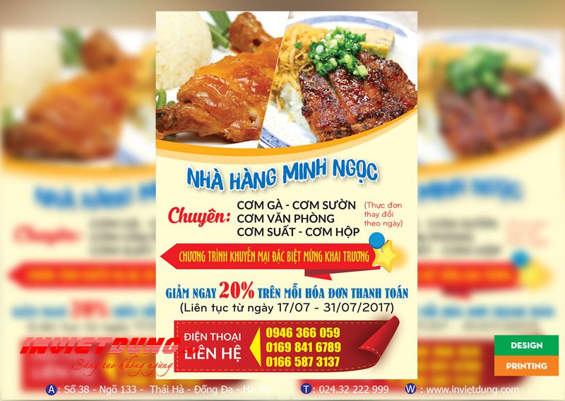 Mẫu tờ rơi nhà hàng, quán ăn, quán lẩu