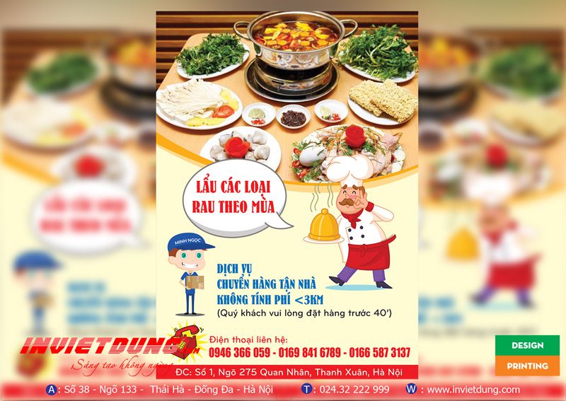 Mẫu tờ rơi nhà hàng, quán ăn, quán lẩu