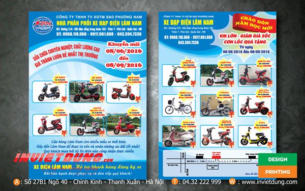 Tờ rơi xe đạp điện, Mẫu tờ rơi quảng cáo xe đạp điện đẹp