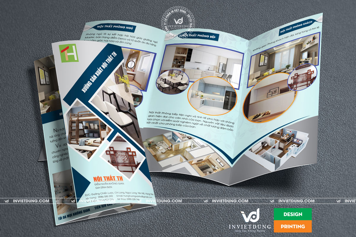 In tờ gấp A4 quảng cáo nội thất đẹp giá rẻ