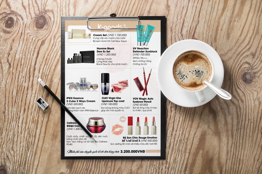 Mẫu catalogue nhanh giá rẻ ngành mỹ phẩm