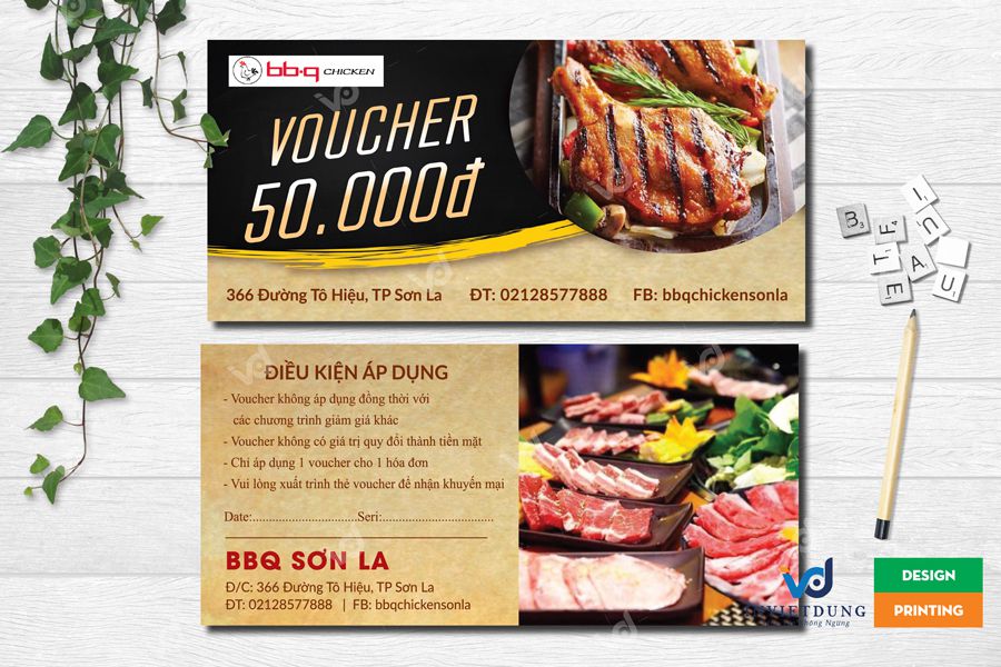 In Voucher cho nhà hàng tại Cầu Giấy